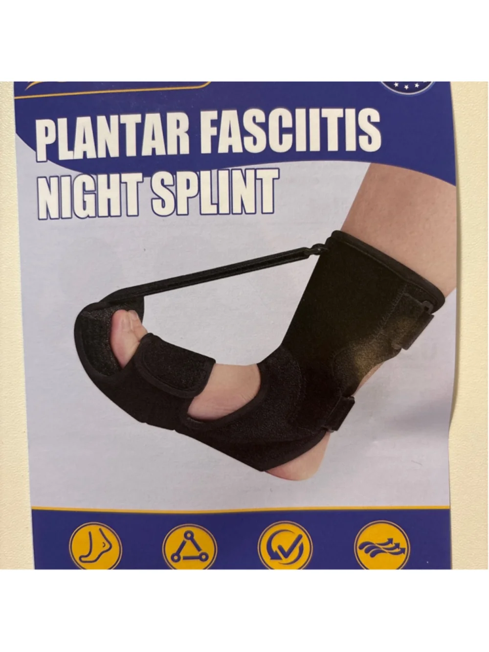 NWT JWHOO Plantar Fascitis Night Splint Brace Black - Size L